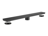 24 Inch Linear Shower Drain with Removable Square Patterned Grate, 304 Stainless Steel with Hair 49223719