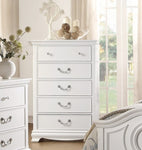 ZUN Classic Traditional Style White Finish 1pc Chest of 5x Dovetail Drawers Wooden Bedroom Furniture B01161309