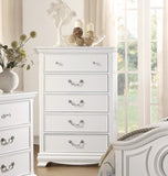 ZUN Classic Traditional Style White Finish 1pc Chest of 5x Dovetail Drawers Wooden Bedroom Furniture B01161309