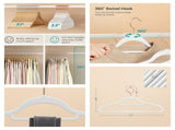 50-Count Cloud White Velvet Hangers, Space Saving 13365411
