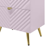Pink High Gloss 2-Drawer Nightstand B062P209010