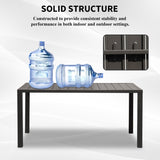 Outdoor Dining Table for 6 Person, Rectangular Slatted Metal Patio Table for Deck Garden Lawn W1859P359856