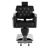 ZUN PVC Leather Cover Galvanized Square Tray with Footrest Retractable Barber Chair 300.00lbs Black 11736312