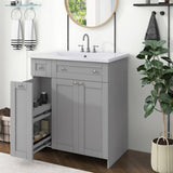 ZUN 30" Bathroom vanity with Single Sink in grey,Combo Cabinet Undermount Sink,Bathroom Storage Cabinet 65954652