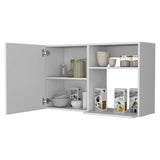 Oklahoma 2 Wall Cabinet, 2 Door Stackable Wall Mounted Storage Cabinet with 2 Side Shelf B128P148767