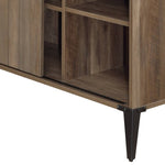 ZUN Rustic Oak Writing Desk with Sliding Barn Door B062P209220