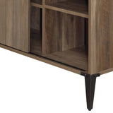 Rustic Oak Writing Desk with Sliding Barn Door B062P209220