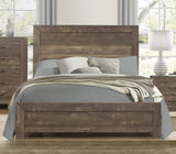Rustic Brown Finish Full Size Panel Bed Wooden Bedroom Furniture 1pc, Bed in a Box B011P248595