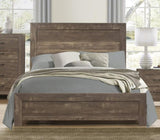 Rustic Brown Finish 1pc Queen Size Bed Panel Headboard Footboard Wooden Bedroom Furniture B01154013