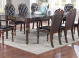 Formal 1pc Dining Table w 2x Leaves Only Brown Finish Antique Design Rubberwood Large Family Dining B011138667