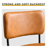 2 Pcs Brown PU Swivel Bar Stools with Removable Backrest, Bentwood Back Panel & Metal Legs 26283051