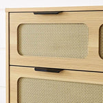 ZUN 3 drawer dresser, modern rattan dresser cabinet with wide drawers and metal handles, farmhouse 38930634