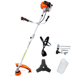 52cc Weed Eater/Wacker Gas Powered, 2 in 1 String Trimme,with 10'' Brush Cutter,Rubber Handle & W465123542