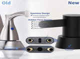 2 Handles Bathroom Sink Faucet, Matte Black Centerset RV Bathroom Faucets for 3 Hole pop-up drain 79218489