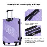 3 Piece Luggage Sets PCABS Lightweight Suitcase with Two Hooks, Spinner Wheels, Light W284125249