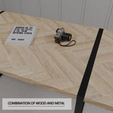 59 " dining table modern industrial rectangular MDF light , 4-6 people, 1.5" thick engineering 84043575