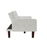 White Convertible Double Folding Room Sofa Bed, PU Leather, Tufted Buttons, Suitable for 15429988