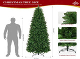 Prelit Pencil Christmas Tree, 9ft Premium Artificial Tree, Warm White Lights & Multi-color Realistic W2773P524790