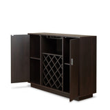 Espresso 2-Door Wine Cabinet with Stemware Rack B062P215513