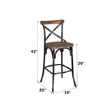 Zaire Antique Black & Antique Oak Finish Bar Chair B2726P292484