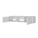 ZUN Tabor Floating TV Stand, Wall Unit with 2 Doors and Open Shelf B200P176182