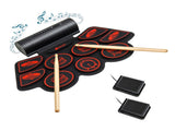 9-Pad Electric Drum Set for Beginners, MIDI USB Connection Dual Stereo Speakers BlackRed 24660023