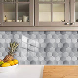 48 Pcs Hexagon Stick On Tiles For Kitchen,Mosaic Tile Stickers PVC Peel And Stick 92458654