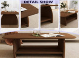 Modern minimalist living room coffee table, 47 inch double-layer rectangular with storage function, W1727P356443