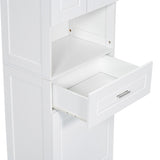 ZUN Tall Bathroom Cabinet with Laundry Basket, Large Space Tilt-Out Laundry Hamper and Upper 38181929