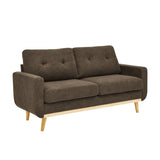 67.7" Wide Mid-Century Modern Upholstered Tufted Loveseat Sofa With Wooden Legs 20898972