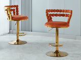 Modern Bar chair with golden color iron tube legs, soft cushions and comfortable W234P218161