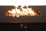 ZUN 43" Smoked Glass Metal Rectangle Fire Pit B120142302