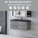 48" Floating Bathroom Vanity with Sink, Modern Wall-Mounted Bathroom Storage Vanity Cabinet with W1573P155848