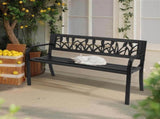 49in PVC Tulip Backrest Iron Bench Black 20295532