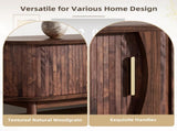 Modern Farmhouse TV Stand for 75" TVs, Wood Entertainment Center with Storage Cabinet, TV Console N710P257615P