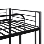 ZUN Twin-Over-Twin Metal Bunk Bed With Trundle,Can be Divided into two beds,No Box Spring needed ,Black 57622186
