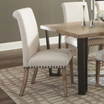 ZUN Beige and Pine Upholstered Parsons Dining Chair B062P153699