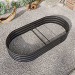 ZUN Raised Garden Bed Outdoor, Oval Large Metal Raised Planter Bed for for Plants, Vegetables, and 18109543