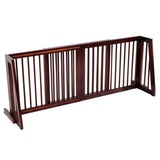 Wooden Pet Gate 3 Panels,Freestanding Length Adjustable 02256176