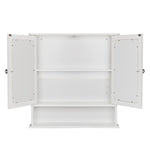 ZUN Double Door Mirror Indoor Bathroom Wall Mounted Cabinet Shelf White 74700543