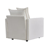 Chenille Fabric Comfy Deep Single Seat Sofa Upholstered Reading Armchair Living Room W1036P187125