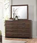 ZUN Espresso Finish 1pc Dresser with 8 Drawers Contemporary Bold Framing Wooden Bedroom Furniture B011P257335