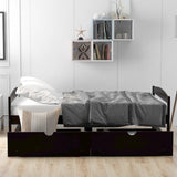 Twin size platform bed, with two drawers, espresso WF195910AAP