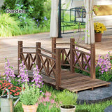 4.7ft Garden Bridge Arc Wood Footbridge Decorative Pond Bridge 10742969