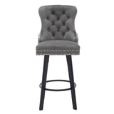 Modern Swivel Bar Stools Velvet Barstools Button Tufted Bar Stools Rivet Trim Bar Stools for Kitchen W2311P281908