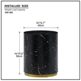 15.75inch Round Sidetable for Living Room Fully Assembled Black W876106489