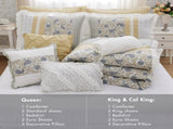 9 Piece Cotton Percale Comforter Set Yellow Queen B03597196