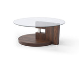 Modern and practical double-layer round table. Glass table top, wood MDF table legs. Suitable for W1117P272167