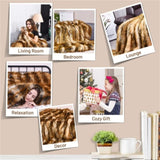 Luxurious Faux Fur Blanket - 2-Side Design , Soft & Warm, Ideal 27997775