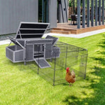 ZUN Outdoor Wood Chicken Coop with Wire Mesh Run, Nesting Boxes, Large Poultry House for 3-4 Chickens, W2181P152971